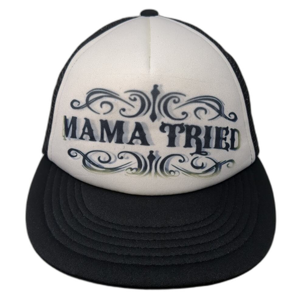 Mama Tried Snapback Mesh Back Trucker Hat Black One Size Mega Cap